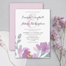 Boho Watercolor Pink Florals Wedding