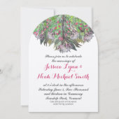 Boho Watercolor Pink Purple Green Floral Wedding Einladung (Vorderseite)