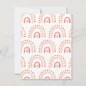 Boho Watercolor Pink Rainbow Girl Mitteilungskarte (Rückseite)