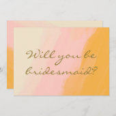 Boho Watercolor Pink Yellow Bridesmaid Vorschlag (Vorne/Hinten)