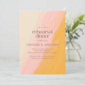 Boho Watercolor Pink Yellow Probe Dinner Einladung (Stehend Vorderseite)