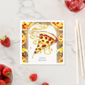 Boho Watercolor Pizza Birthday Serviette (Beispiel)