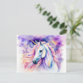 Boho Watercolor Postkarte (Stehend Vorderseite)