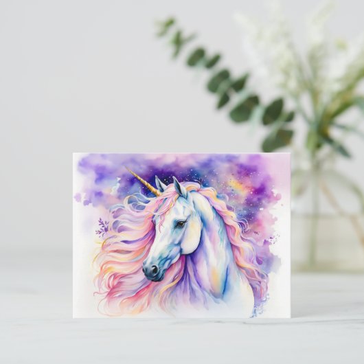 Boho Watercolor Postkarte (Stehend Vorderseite)