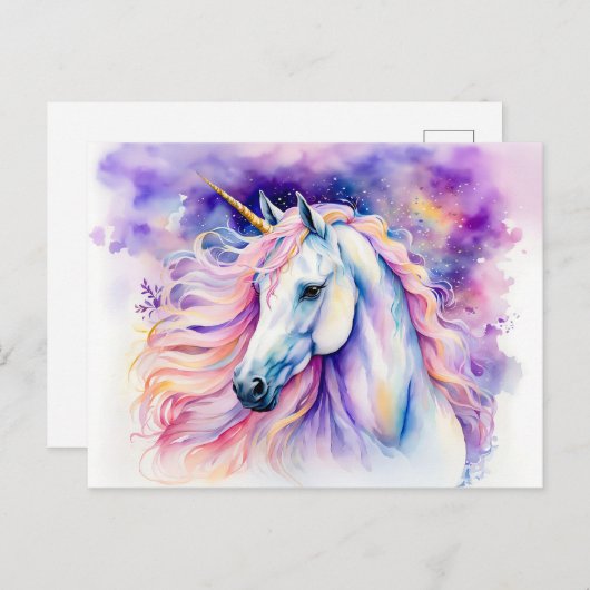 Boho Watercolor Postkarte (Vorne/Hinten)