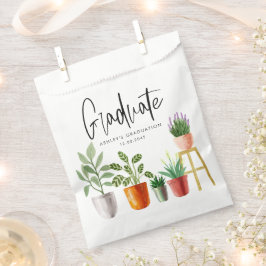 Boho Watercolor Potcolor Houseplant Abschluss Geschenktütchen