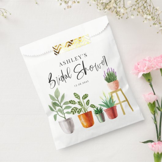 Boho Watercolor Potcolor Houseplant Brautparty Geschenktütchen (Versiegelt)