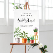 Boho Watercolor Potcolor Houseplant Brautparty Poster