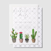 Boho Watercolor Potted Cactus Graduation Party Pergament Einladungen (Versetzt (Einladung))