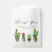 Boho Watercolor Potted Cactus Wedding Vielen Dank Geschenktütchen (Vorderseite)