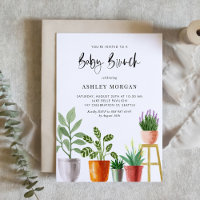 Boho Watercolor Potted Pflanze Baby Brunch