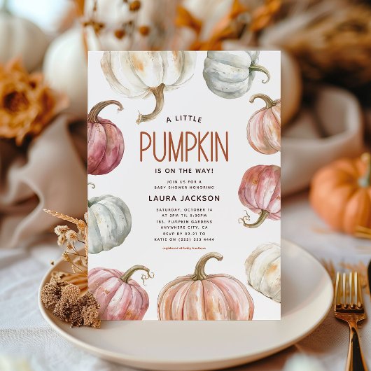 Boho Watercolor Pumpkin Baby Shower Einladung