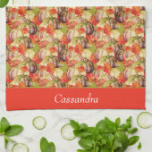 BOHO Watercolor Pumpkin Fall Erntedank Geschirrtuch (Gefaltet)