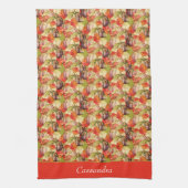 BOHO Watercolor Pumpkin Fall Erntedank Geschirrtuch (Vertikal)