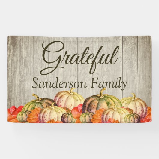 BOHO Watercolor Pumpkin Fall Erntedank Party Banner (Horizontal)