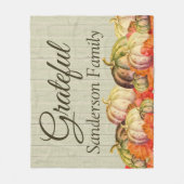 BOHO Watercolor Pumpkin Fall Erntedank Party Fleecedecke (Vorderseite)