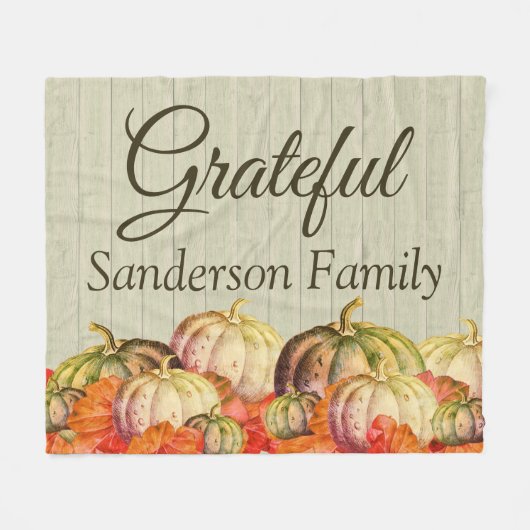 BOHO Watercolor Pumpkin Fall Erntedank Party Fleecedecke (Vorderseite (Horizontal))