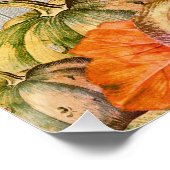 BOHO Watercolor Pumpkin Fall Erntedank Party Poster (Ecke)