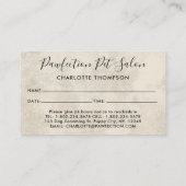 Boho Watercolor Puppy Hunde Pet Groomer Erinnerung Terminkarte (Rückseite)