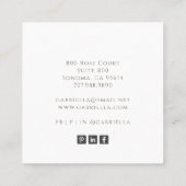 Boho Watercolor Quadratische Visitenkarte (Rückseite)