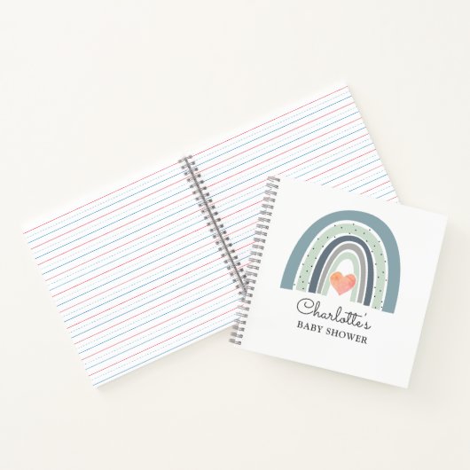 Boho Watercolor Rainbow Baby Boy ShowGuest Notizblock (Innenseite)