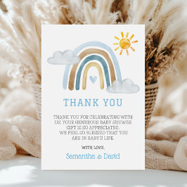 Boho Watercolor Rainbow Baby Dusche Danke Karte
