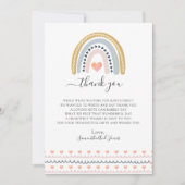 Boho Watercolor Rainbow Baby Dusche Dankeskarte (Vorderseite)