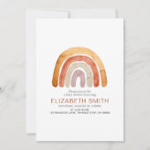 Boho Watercolor Rainbow Baby Dusche Einladung (Vorderseite)