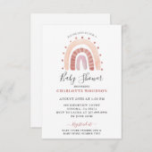 Boho Watercolor Rainbow Baby Dusche Einladung (Vorne/Hinten)