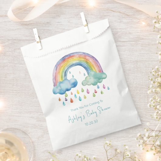 Boho Watercolor Rainbow Baby Dusche Geschenktütchen (Ausgeschnitten)