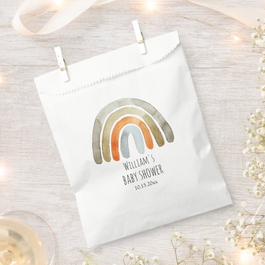 Boho Watercolor Rainbow Baby Dusche Geschenktütchen (Ausgeschnitten)