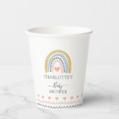 Boho Watercolor Rainbow Baby Dusche Pappbecher (Vorderseite)
