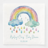 Boho Watercolor Rainbow Baby Dusche Serviette (Vorderseite)