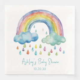 Boho Watercolor Rainbow Baby Dusche Serviette