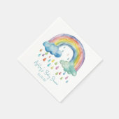 Boho Watercolor Rainbow Baby Dusche Serviette (Ecke)
