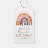 Boho Watercolor Rainbow Baby Dusche Vielen Dank Geschenkanhänger (Vorderseite)
