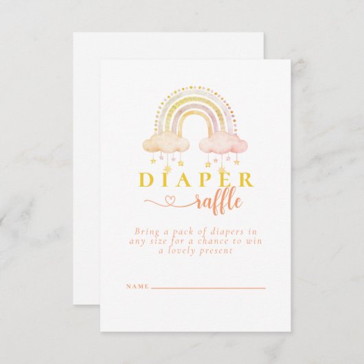 Boho Watercolor Rainbow Baby Dusche Windelwanne Begleitkarte (Vorne/Hinten)