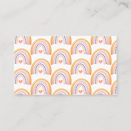 Boho Watercolor Rainbow Baby Dusche Windelwanne Begleitkarte (Rückseite)