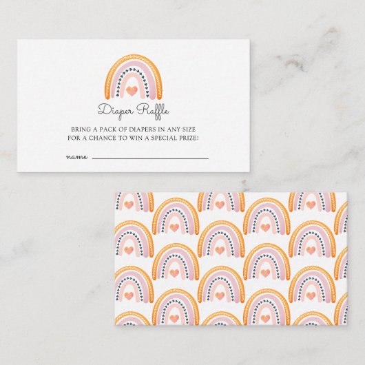 Boho Watercolor Rainbow Baby Dusche Windelwanne Begleitkarte (Vorne/Hinten)