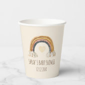 Boho Watercolor Rainbow Baby Shooting Paper Cups Pappbecher (Vorderseite)