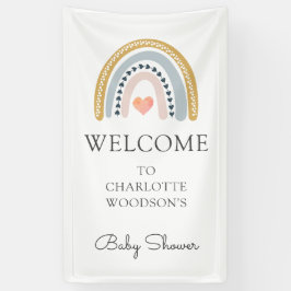 Boho Watercolor Rainbow Baby Showbanner Banner