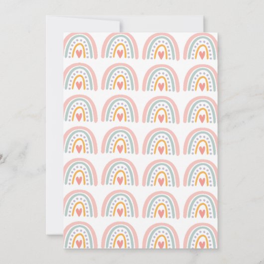 Boho Watercolor Rainbow Baby Shower Girl Einladung (Rückseite)