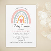 Boho Watercolor Rainbow Baby Shower Girl Einladung