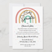 Boho Watercolor Rainbow Baby Sprinkle Einladung (Vorderseite)