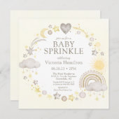 Boho Watercolor Rainbow Baby Sprinkle Einladung (Vorne/Hinten)