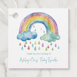 Boho Watercolor Rainbow Baby Sprinkle Geschenkanhänger
