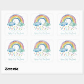Boho Watercolor Rainbow Baby Sprinkle Quadratischer Aufkleber (Blatt)