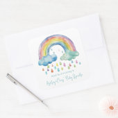 Boho Watercolor Rainbow Baby Sprinkle Quadratischer Aufkleber (Umschlag)
