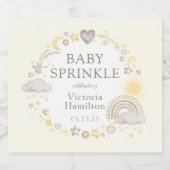 Boho Watercolor Rainbow Baby Sprinkle Schaumweinetikett (Einzelnes Label)