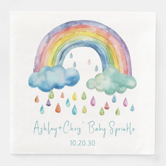 Boho Watercolor Rainbow Baby Sprinkle Serviette (Vorderseite)